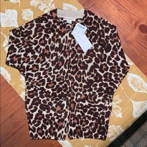 J Crew kids leopard cardigan